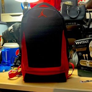 Jordan 13 retro red and black backpack